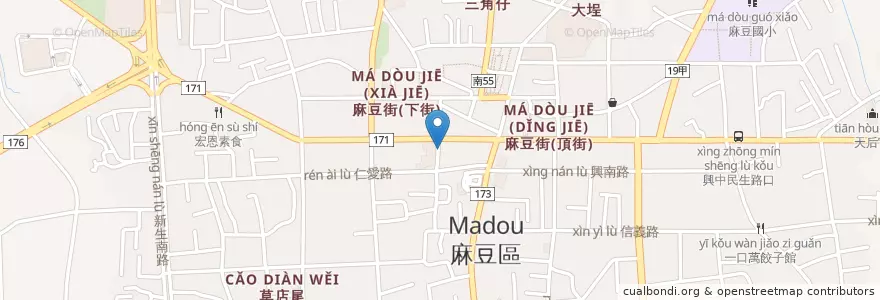 Mapa de ubicacion de 茶師傅 en 臺灣, 臺南市, 麻豆區.