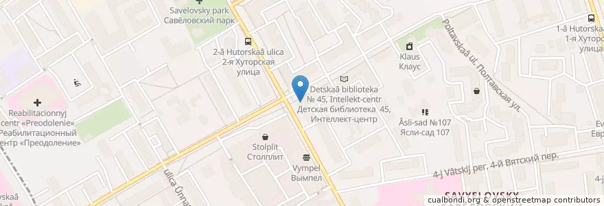 Mapa de ubicacion de Детская поликлиника №39 Филиал №3 en Rusia, Distrito Federal Central, Москва, Северный Административный Округ, Савёловский Район.
