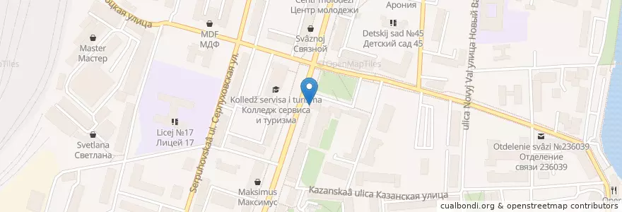 Mapa de ubicacion de Рабфайзенбанк en 俄罗斯/俄羅斯, Северо-Западный Федеральный Округ, 加里宁格勒州, Городской Округ Калининград.