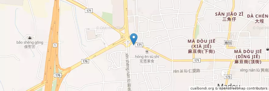 Mapa de ubicacion de 排骨王 en Tayvan, 臺南市, 麻豆區.