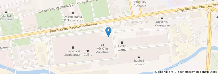 Mapa de ubicacion de Арена Тверь en Russland, Föderationskreis Zentralrussland, Oblast Twer, Городской Округ Тверь, Калининский Район.