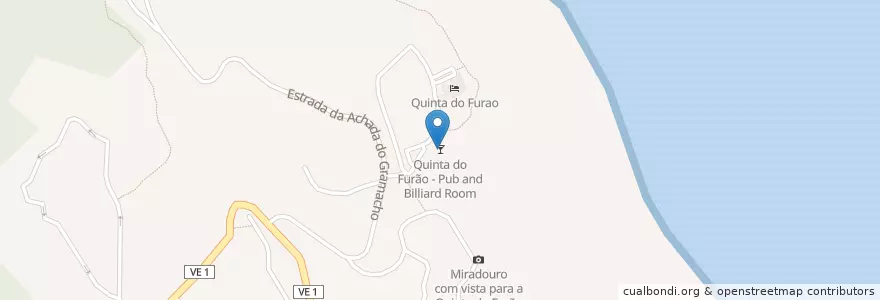 Mapa de ubicacion de Quinta do Furão - Pub and Billiard Room en Португалия, Santana, Santana.