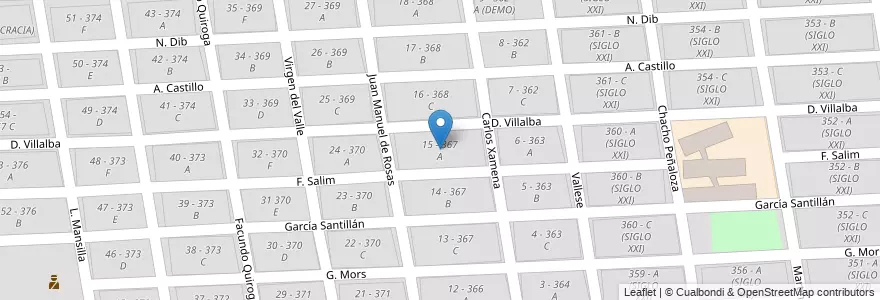 Mapa de ubicacion de 15 - 367 A en 아르헨티나, Salta, Capital, Municipio De Salta, Salta.
