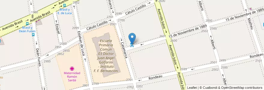 Mapa de ubicacion de 15 de Noviembre, Parque Patricios en 아르헨티나, Ciudad Autónoma De Buenos Aires, Comuna 4, 부에노스아이레스.