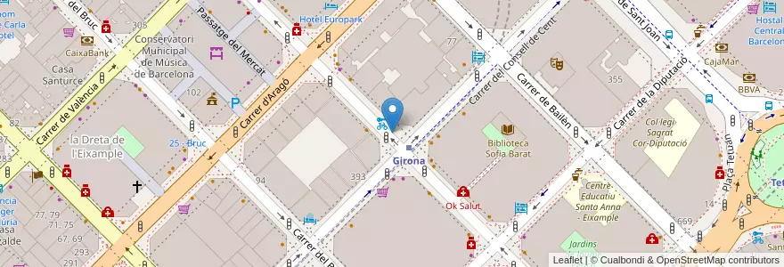 Mapa de ubicacion de 15 - Girona 74 en 스페인, Catalunya, Barcelona, Barcelonès, 바르셀로나.