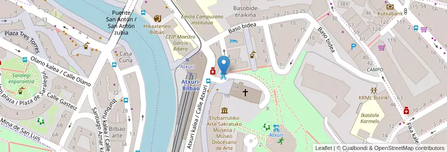 Mapa de ubicacion de 15-PLAZA ENCARNACIÓN en 西班牙, 巴斯克, 比斯开, Bilboaldea, 毕尔巴鄂.