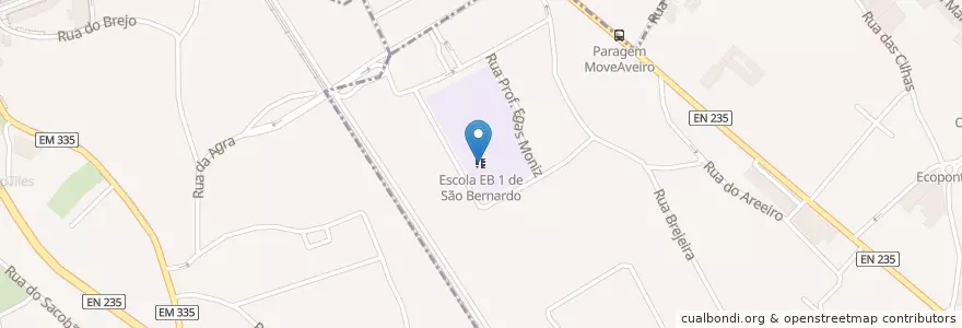 Mapa de ubicacion de Escola EB 1 de São Bernardo en Portugal, Aveiro, Centro, Baixo Vouga, Aveiro, São Bernardo.