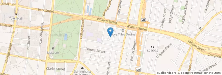 Mapa de ubicacion de Thrifty en Australia, New South Wales, Council Of The City Of Sydney, Sydney.