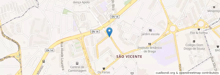 Mapa de ubicacion de Sede Soarense en پرتغال, Norte, Braga, Cávado, Braga, São Vicente.