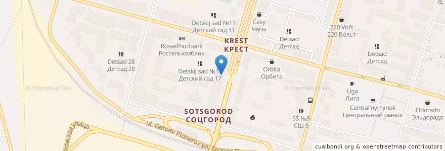 Mapa de ubicacion de Отделение СБ РФ № 1801/0032 en Rússia, Distrito Federal Do Sul, Oblast De Rostov, Городской Округ Каменск-Шахтинский.