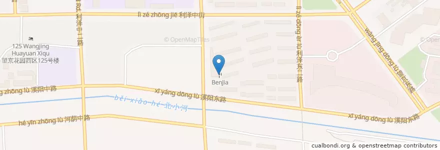 Mapa de ubicacion de BenJia en الصين, بكين, خبي, 朝阳区 / Chaoyang.