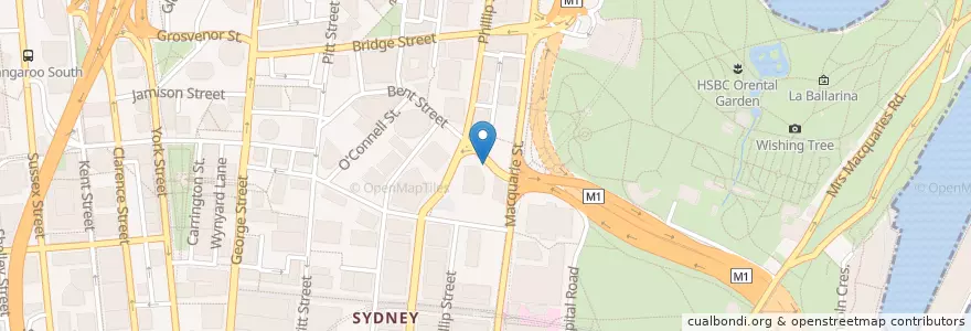 Mapa de ubicacion de Macquarie Street Fountain en Austrália, Nova Gales Do Sul, Council Of The City Of Sydney, Sydney.