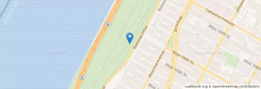 Mapa de ubicacion de Riverside Park 1 en アメリカ合衆国, ニューヨーク州, New York, New York County, Manhattan, Manhattan Community Board 7.
