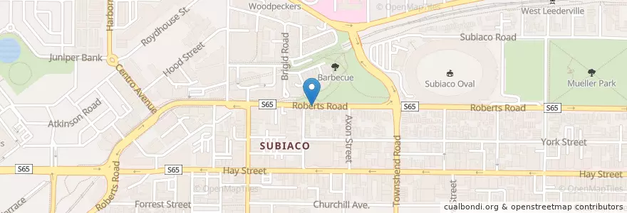 Mapa de ubicacion de Subiaco en 오스트레일리아, Western Australia, City Of Subiaco.