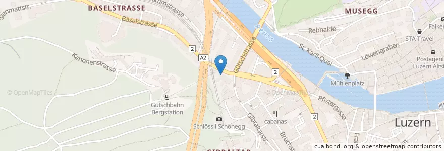 Mapa de ubicacion de Sentitreff en Schweiz/Suisse/Svizzera/Svizra, Luzern, Luzern.
