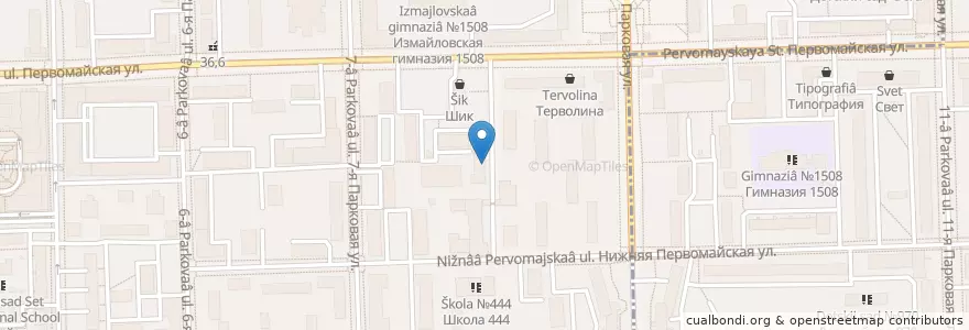 Mapa de ubicacion de Городской почтамп Москва МРП-1 en Rusland, Centraal Federaal District, Moskou, Восточный Административный Округ, Район Измайлово.