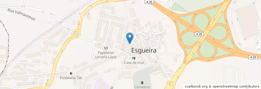 Mapa de ubicacion de Padaria,Pastelaria Broa de Mel en البرتغال, آويرو, الوسطى, فوغا السفلى, آويرو, Esgueira.