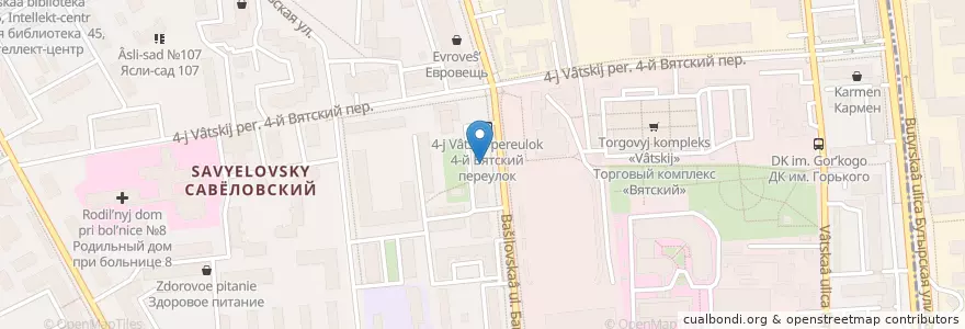 Mapa de ubicacion de Ладент en Russia, Distretto Federale Centrale, Москва, Северный Административный Округ, Савёловский Район.
