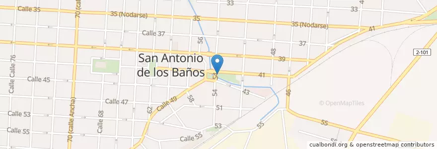 Mapa de ubicacion de Fuente en キューバ, Artemisa, San Antonio De Los Baños, Ciudad De San Antonio De Los Baños.