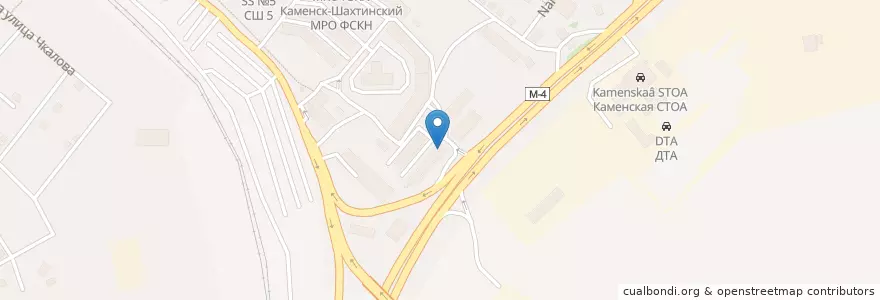 Mapa de ubicacion de Гараж en Rússia, Distrito Federal Do Sul, Oblast De Rostov, Городской Округ Каменск-Шахтинский.