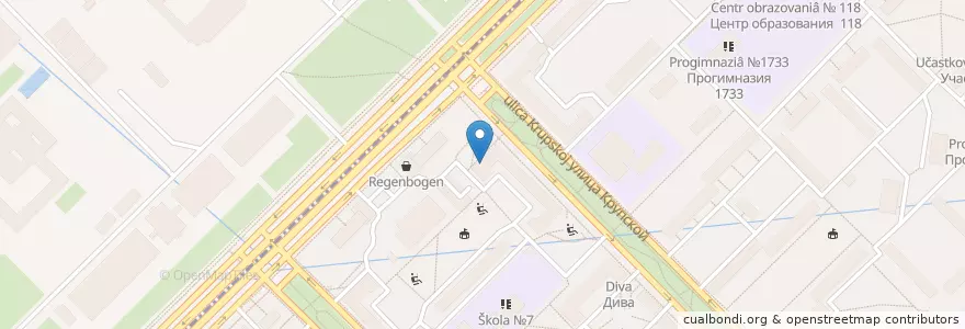Mapa de ubicacion de Отделение связи №119331 en Россия, Центральный Федеральный Округ, Москва, Ломоносовский Район.