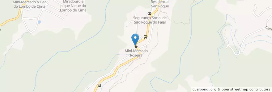 Mapa de ubicacion de Bar Roseira en البرتغال, Santana, Faial, São Roque Do Faial.