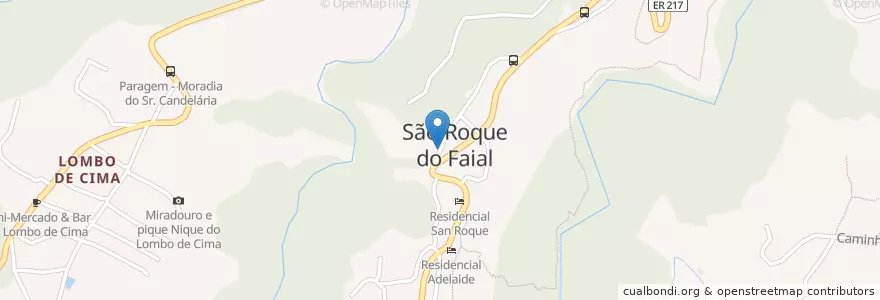 Mapa de ubicacion de Fontanário de São Roque do Faial en Португалия, Santana, Faial.