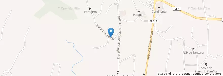 Mapa de ubicacion de Fontanário en Portogallo, Santana, Santana.