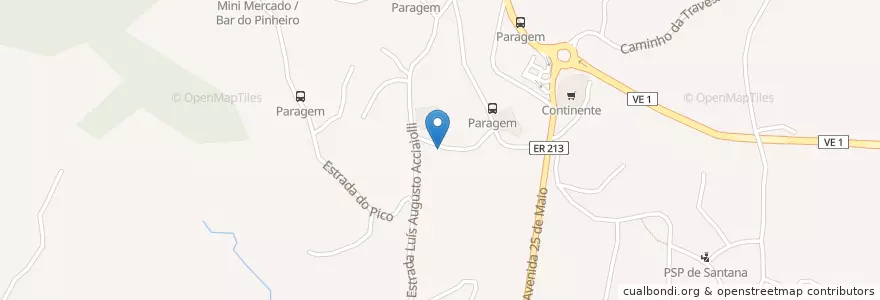 Mapa de ubicacion de Loja Social / Extensão Rural en ポルトガル, Santana, Santana.