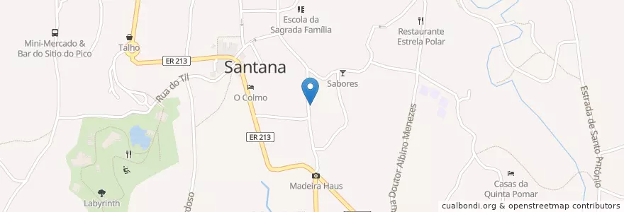 Mapa de ubicacion de Restaurante cones de pizza en Portugal, Santana, Santana.