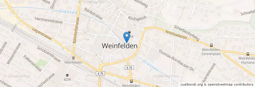 Mapa de ubicacion de Lauer Bar en Швейцария, Тургау, Bezirk Weinfelden, Weinfelden.