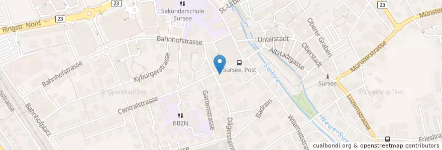 Mapa de ubicacion de Amrein's en Svizzera, Lucerna, Sursee.