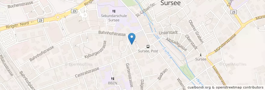 Mapa de ubicacion de Sarengo en Switzerland, Luzern, Sursee.