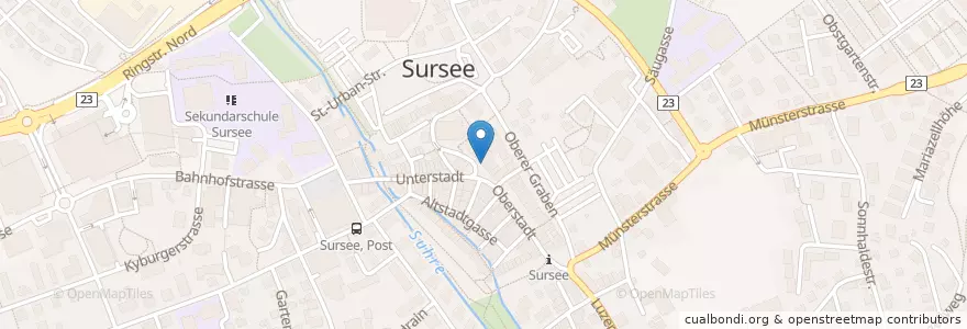 Mapa de ubicacion de Caruso en Suisse, Lucerne, Sursee.