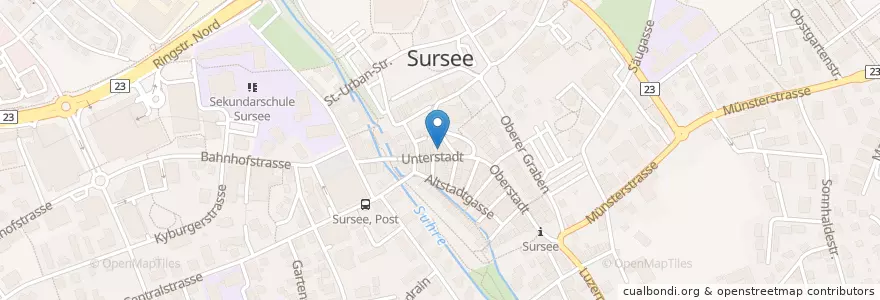 Mapa de ubicacion de Die Brasserie en Zwitserland, Luzern, Sursee.