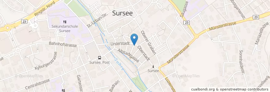 Mapa de ubicacion de Sunset en Svizzera, Lucerna, Sursee.