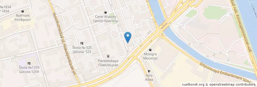 Mapa de ubicacion de Эль Гаучо en Russia, Distretto Federale Centrale, Москва, Центральный Административный Округ, Район Замоскворечье.