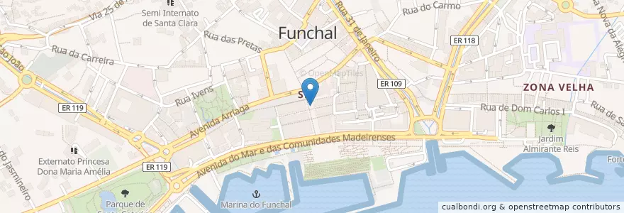 Mapa de ubicacion de Snack Bar da Sé en البرتغال.