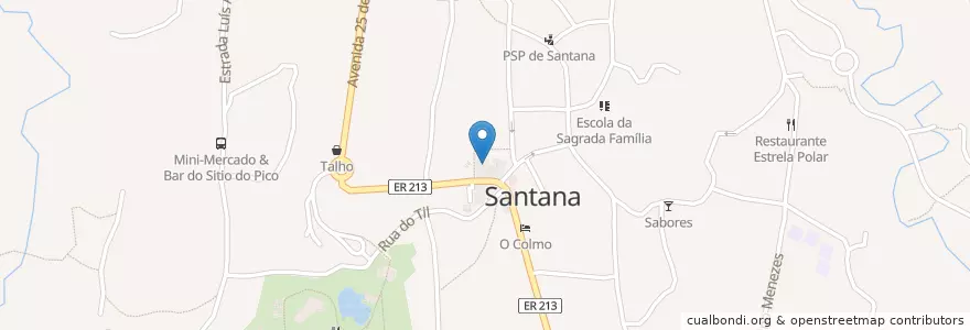Mapa de ubicacion de Câmara Municipal de Santana en 葡萄牙, Santana, Santana.