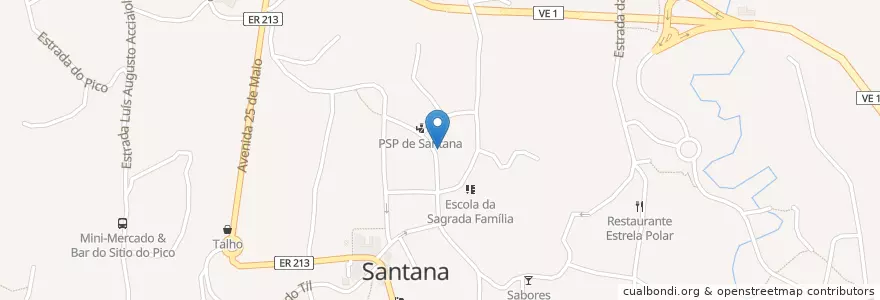 Mapa de ubicacion de Policlínica de Santana en Portugal, Santana, Santana.