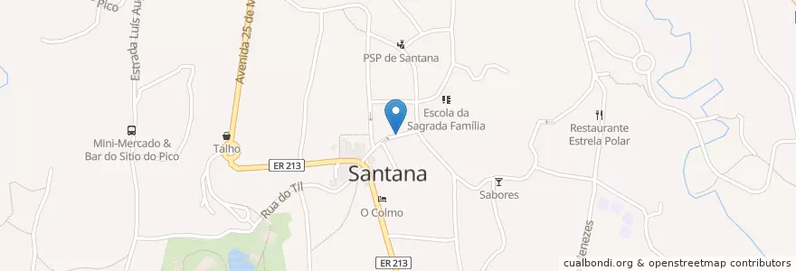 Mapa de ubicacion de Praça de Táxi de Santana en البرتغال, Santana, Santana.