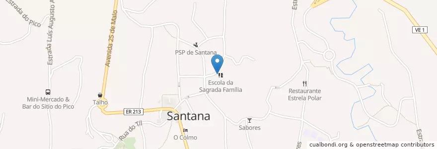 Mapa de ubicacion de Salão Paroquial de Santana en Portugal, Santana, Santana.