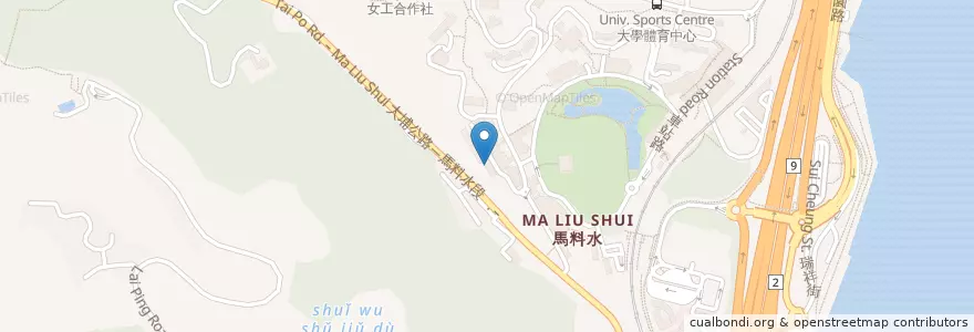 Mapa de ubicacion de 李慧珍樓咖啡室 Li Wai Chun Building Coffee Shop en 중국, 홍콩, 광둥성, 신제, 沙田區 Sha Tin District.