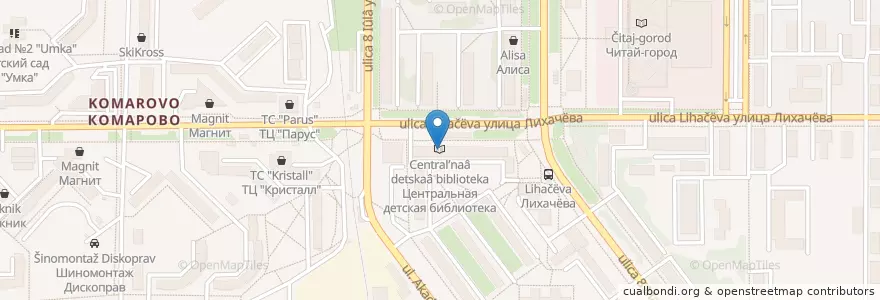 Mapa de ubicacion de Центральная детская библиотека en Russia, Ural Federal District, Chelyabinsk Oblast, Miass.