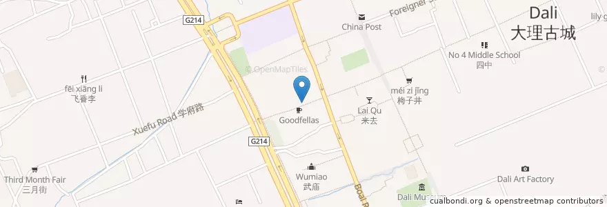 Mapa de ubicacion de Bakery 88 en China, Yunnan, 大理白族自治州, 大理市.