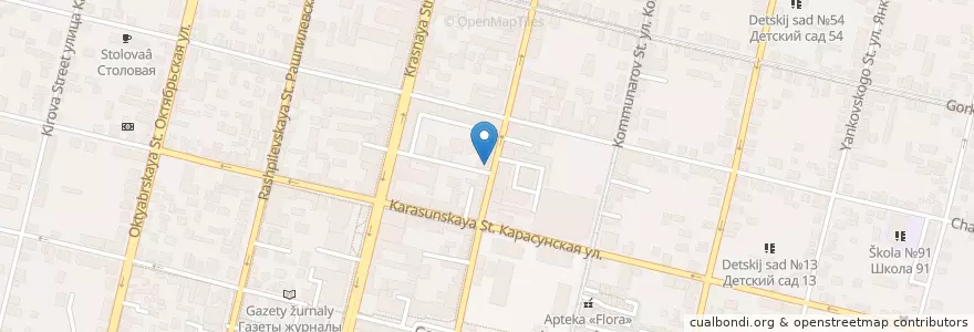 Mapa de ubicacion de Рюмаша en Россия, Южный Федеральный Округ, Краснодарский Край, Городской Округ Краснодар.