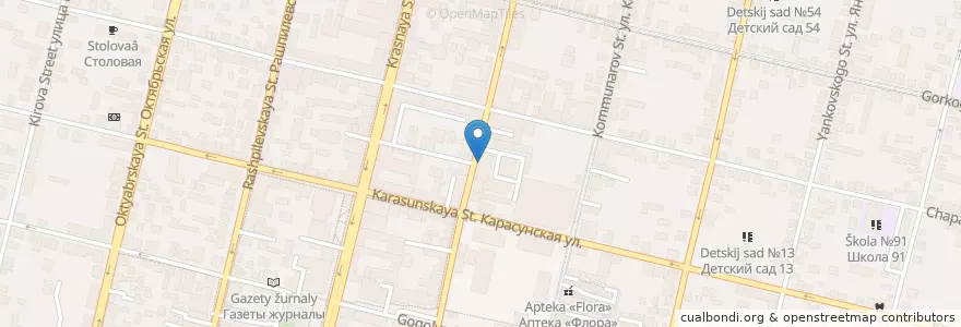 Mapa de ubicacion de Digger Club en Russie, District Fédéral Du Sud, Kraï De Krasnodar, Городской Округ Краснодар.