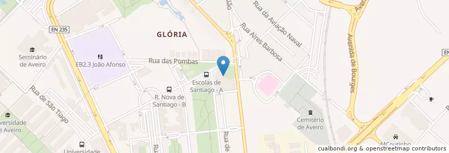 Mapa de ubicacion de Bombeiros Velhos en ポルトガル, Aveiro, Centro, Baixo Vouga, Aveiro, Glória E Vera Cruz.
