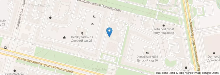 Mapa de ubicacion de Аптека №223 en Russie, District Fédéral Du Nord-Ouest, Oblast De Léningrad, Saint-Pétersbourg, Приморский Район, Округ Комендантский Аэродром.