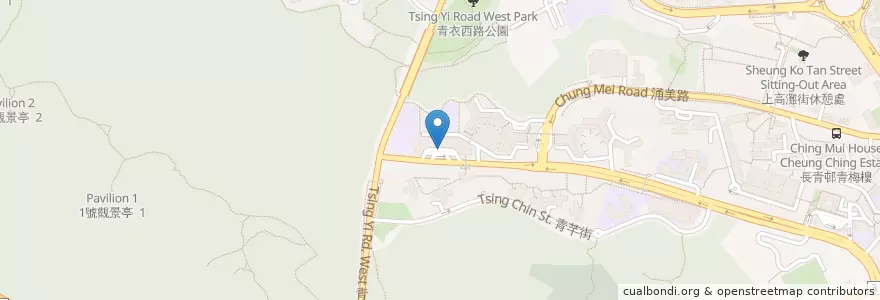 Mapa de ubicacion de 長康 Cheung Hong en China, Cantão, Hong Kong, Novos Territórios, 葵青區 Kwai Tsing District.